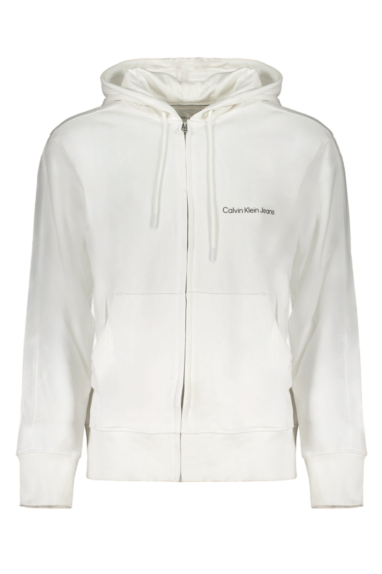 BIAŁA BLUZA MĘSKA Z ZAMKIEM CALVIN KLEIN