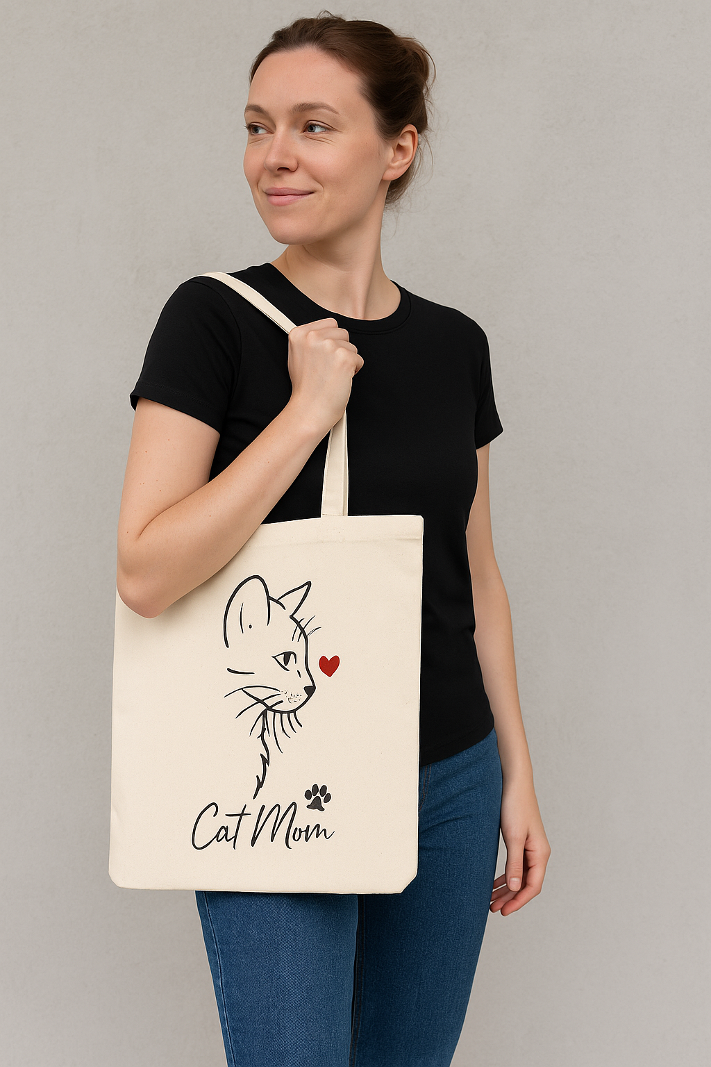 💗 Torba płócienna 'Cat Mom'