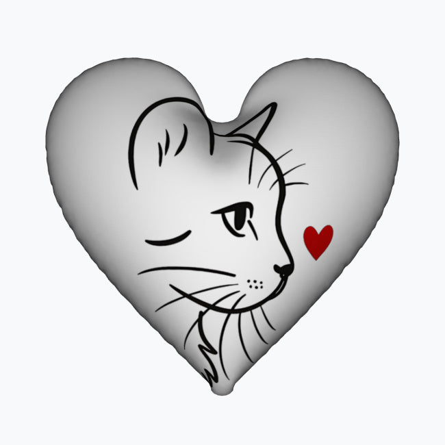 💗 Welurowa Poduszka w kształcie serca 'Cat Mom'