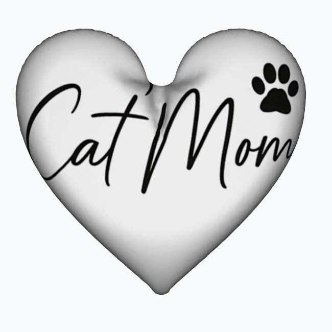 💗 Welurowa Poduszka w kształcie serca 'Cat Mom'