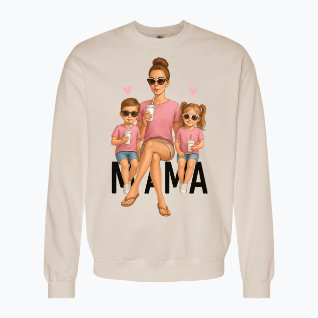 💗 Bluza 'Dzień Mamy',  Piaskowa, Typ Crewneck