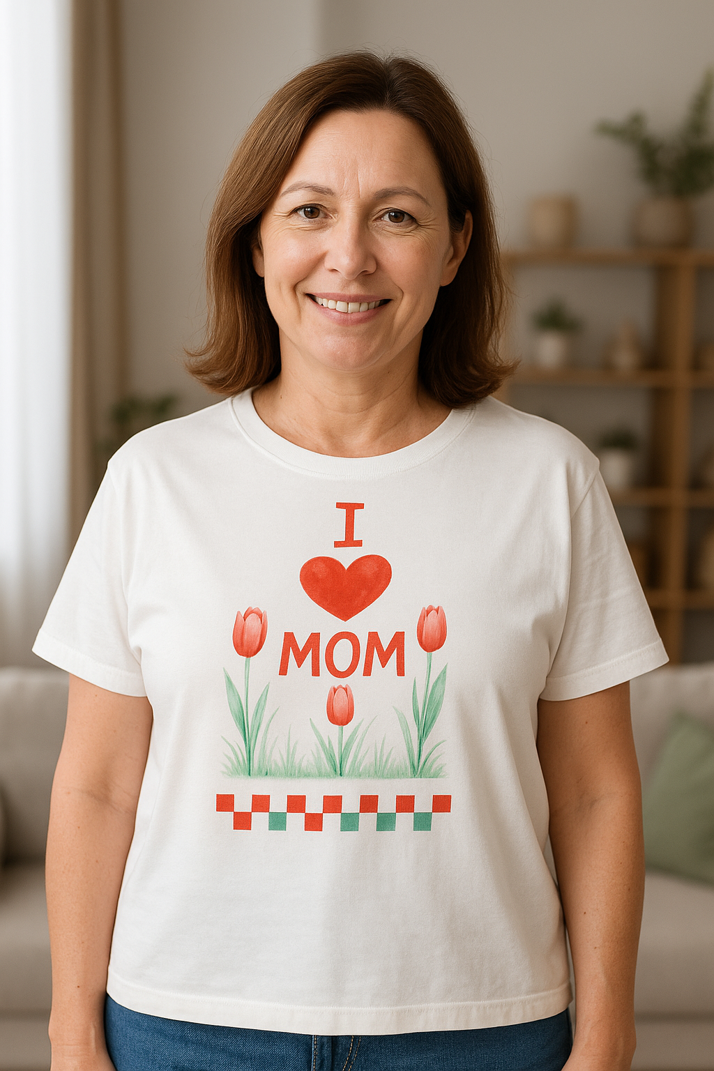 💗 Koszulka 'Dzień Mamy', luźny krój