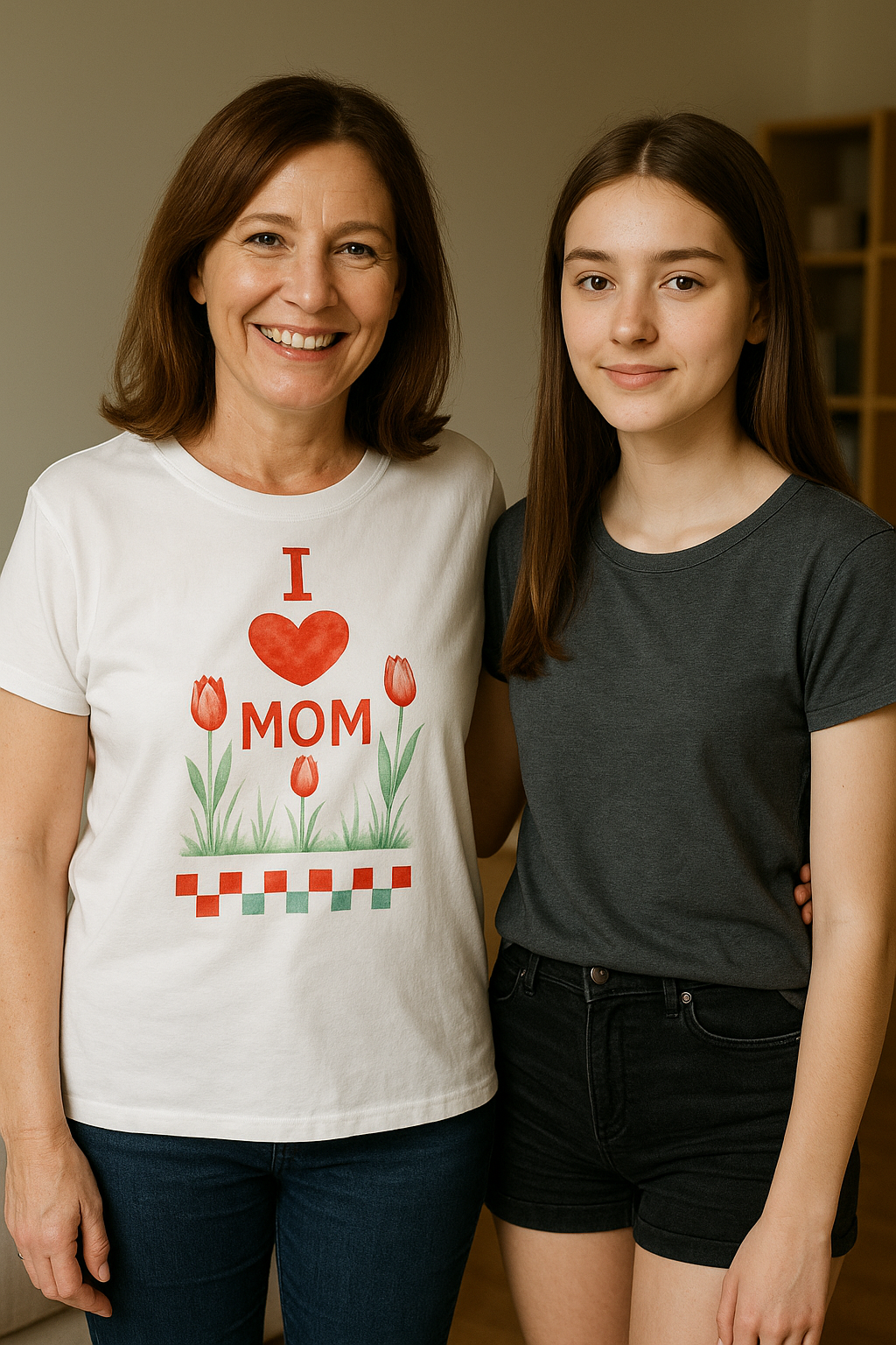 💗 Koszulka 'Dzień Mamy', luźny krój