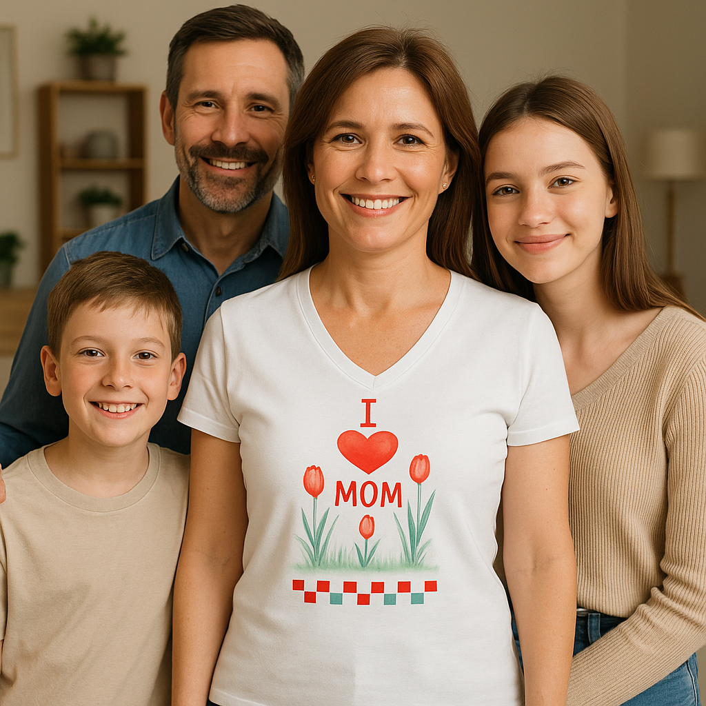 💗 Koszulka 'Dzień Mamy', V-neck