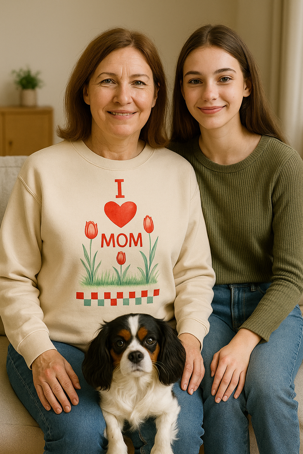 💗 Bluza 'Dzień Mamy',  Piaskowa, Typ Crewneck