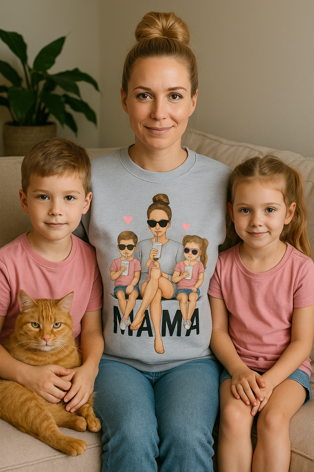 💗 Bluza 'Dzień Mamy',  Szara Typ Crewneck