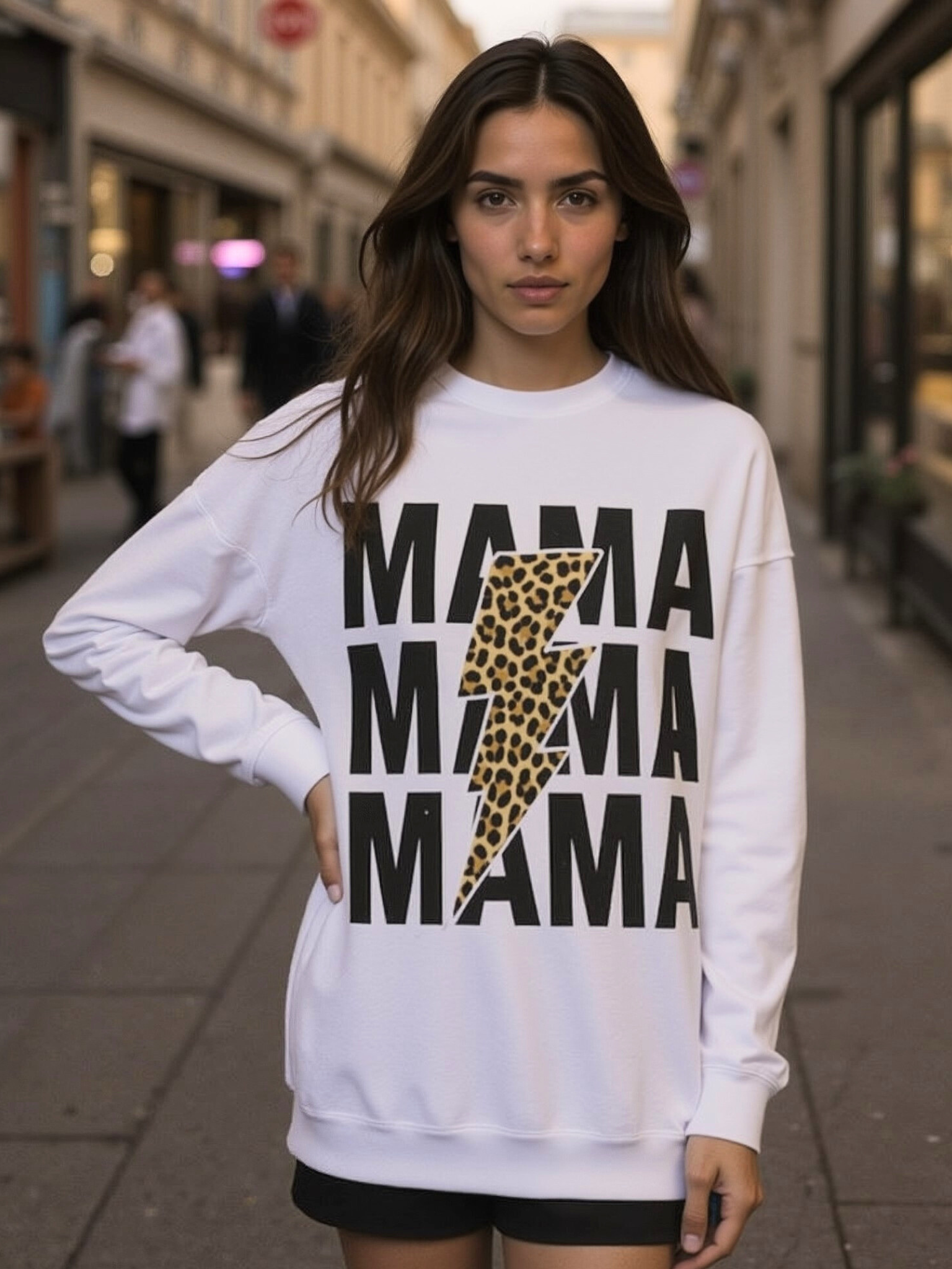 💗 Bluza 'Dzień Mamy',  Biała Typ Crewneck