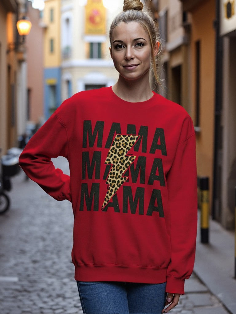 💗 Bluza 'Dzień Mamy',  Czerwona Typ Crewneck
