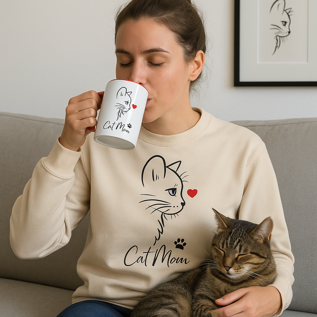 💗 Kubek kolorowy 'Cat Mom'